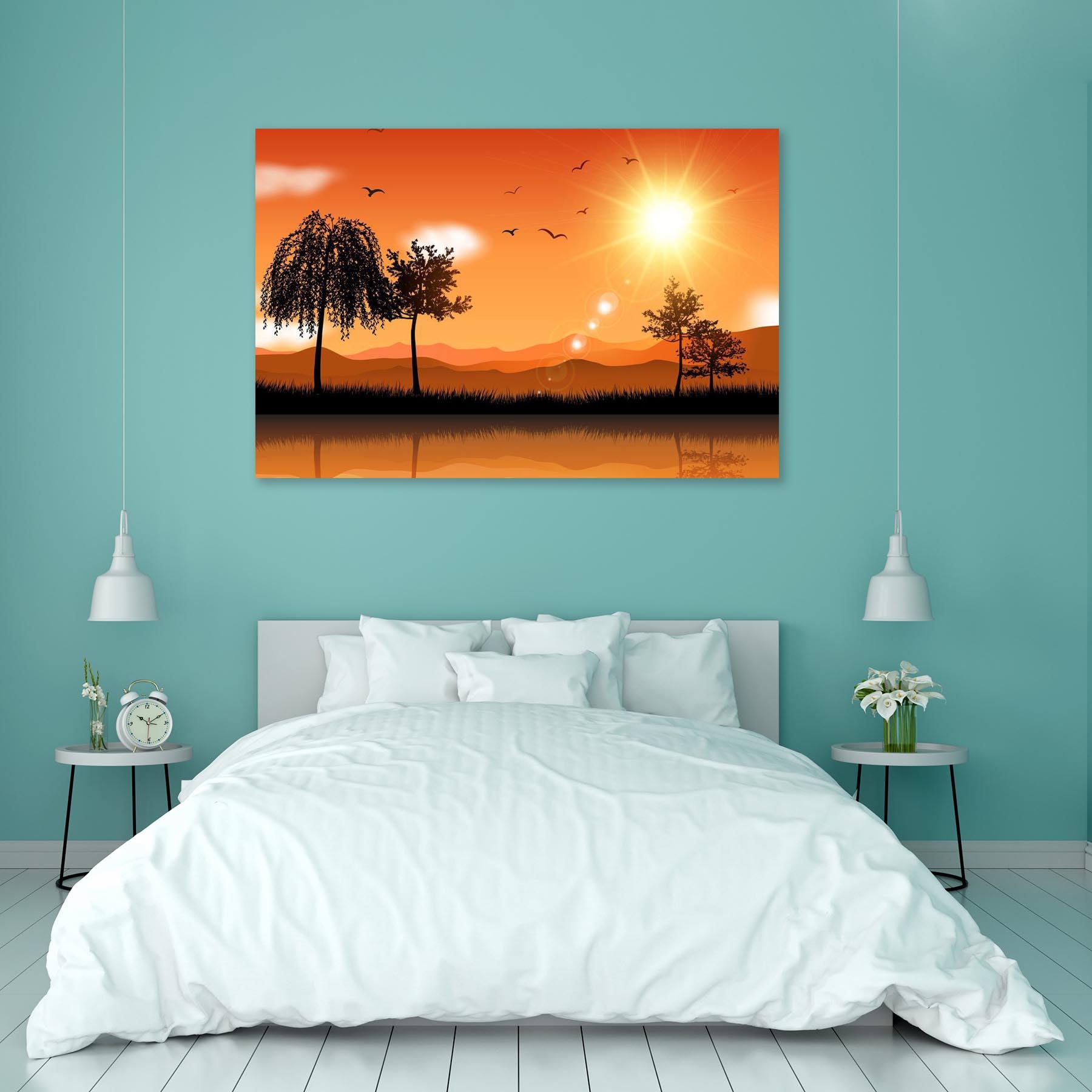 ArtzFolio Sunny Landscape Scene | Canvas Painting for Bedroom