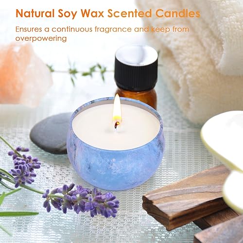 Miniatura 3 de Juego de velas perfumadas de regalo para mujeres, 9 paquetes de velas de soja para el hogar, velas de aromaterapia de combustión 180H, juego de