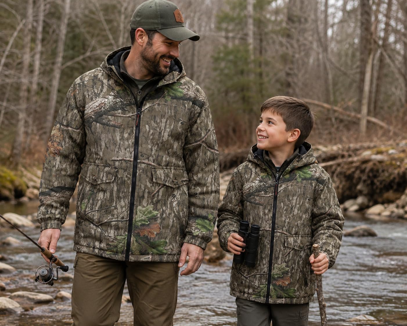 Mossy Oak Kid's Insulated Camo Jacket – Country Roots Pattern – Quilted Lining, Cotton Twill Shell, Cold Weather Work Jacket