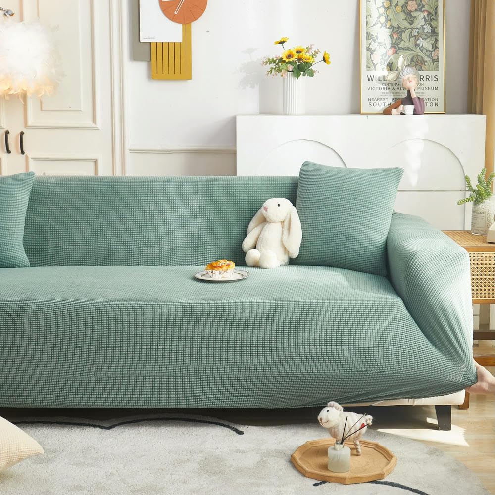 SDYdsgE sofa cover， Nordic Fashion Knitted Elastic Sofa Cover Solid Color All Seasons Universal Couch Slipcover(A,200 260cm)