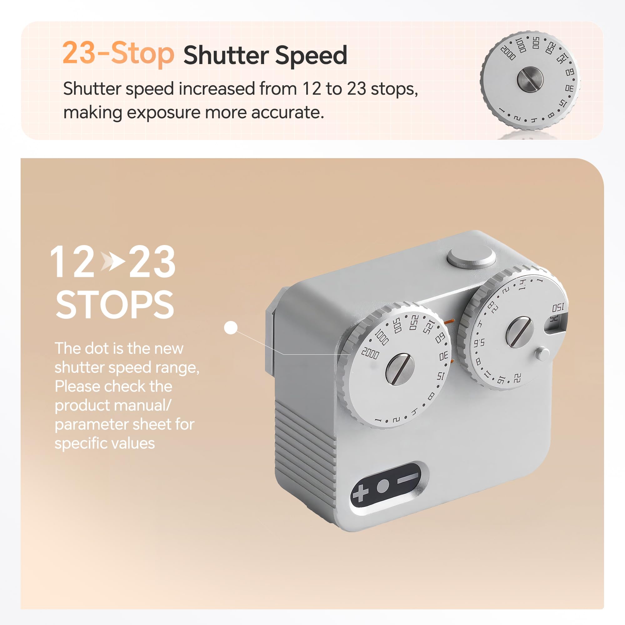 TTArtisan Light Meter II Génération Upgrade Compteur de lumière à Deux Cadrans pour la Photographie avec Monture à Sabot Froid Compatible avec Divers appareils Photo (Aluminium Argent)