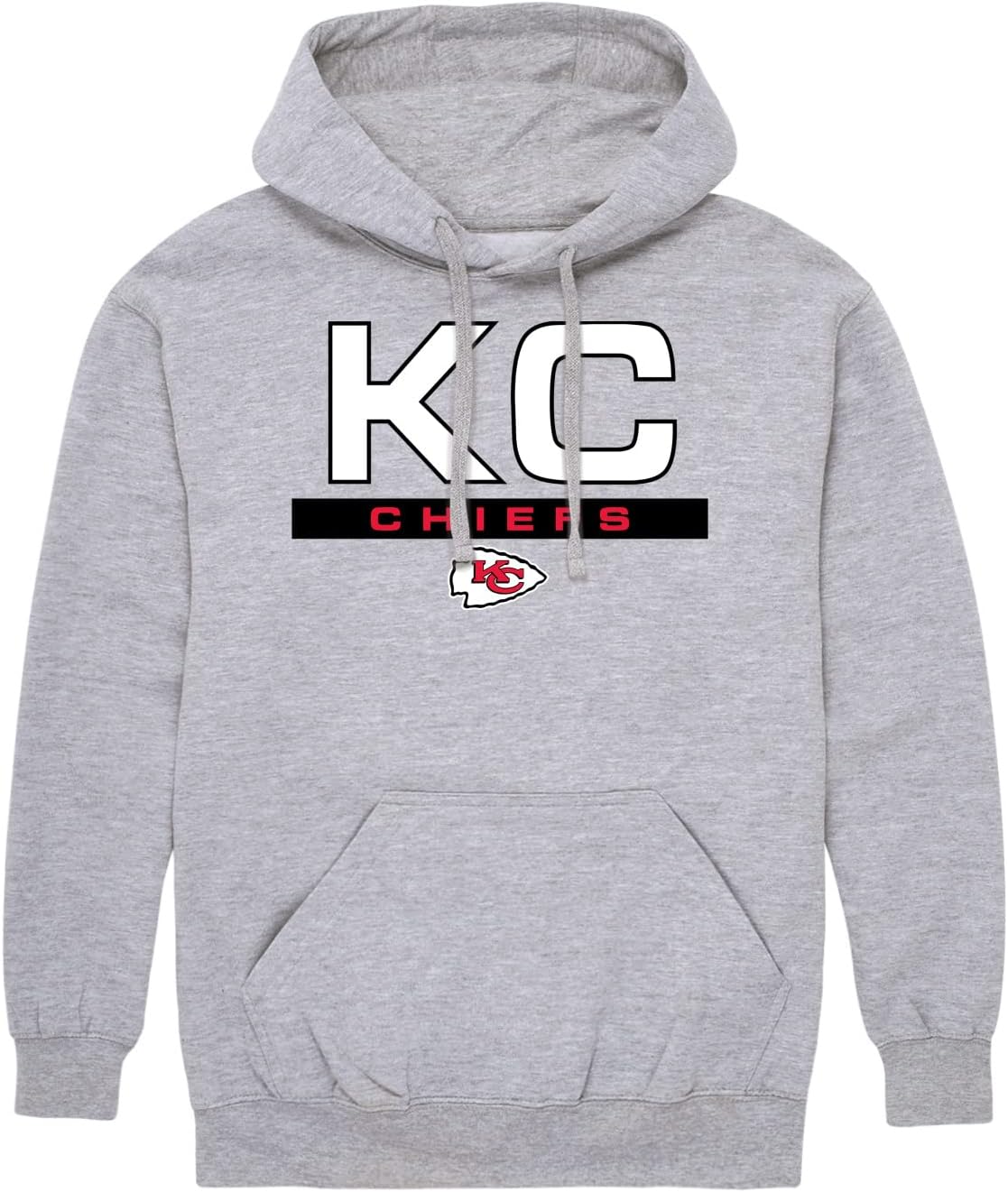 Hybrid Sports NFL - Kansas City Chiefs - City Block - Men's and Women's Pullover Hooded Fleece Sweatshirt - Size X-Large - Kansas City Chiefs - Athletic Heather