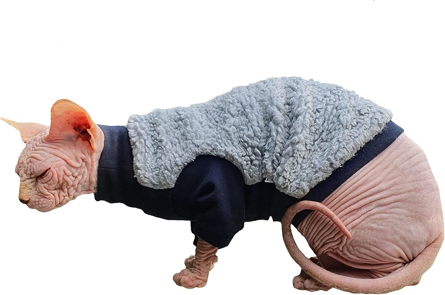 Hairless Cat's Cotton Stretch Sweater Winter Sweater Sport Chic for Sphynx Cat (Large)
