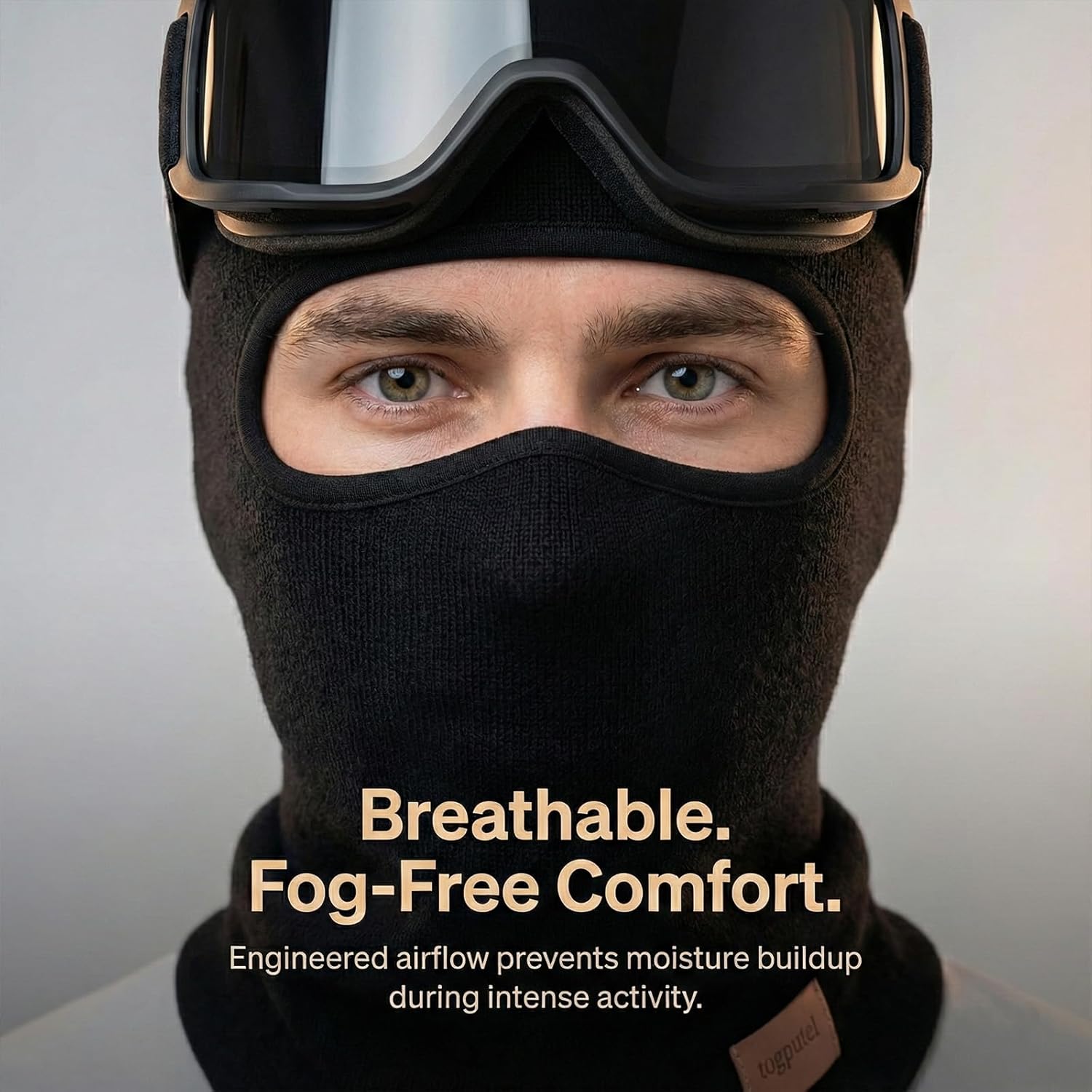 Men's Merino Wool Balaclava Full Face Mask, Thermal Knit Ski Mask Neck Warmer for Snowboard Motorcycle Cold Weather - Image 3