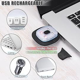 TAGVO Unisex Beanie with The Light, USB Rechargeable LED Headlamp Cap, Hands Free Headlamp Flashlight Hat, Winter Warm Knitted Night Lighted Hat, Men Women Gifts for Dad Father Husband