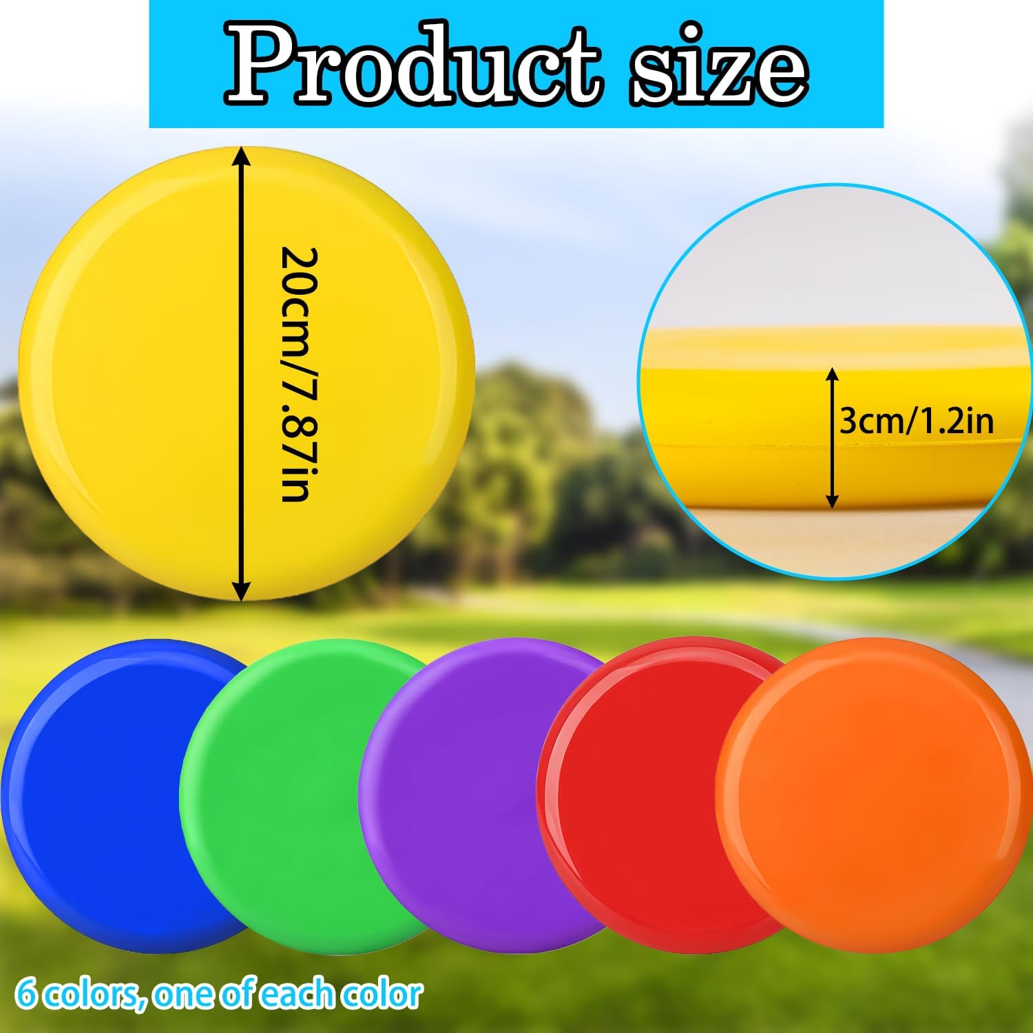 8 Inch Soft Foam Flying Discs – PE Coated Lightweight Throwing Discs for Adults, Outdoor Fitness, Team Activities, Beach & Yard Games – Safe, Durable & Colorful 6-Pack for Holiday Sports Gifts