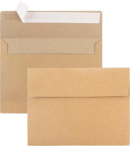 50 sobres de papel kraft empaquetados, sobres A4, sobres de invitación imprimibles, sobres de 4 x 6 pulgadas, adecuados para bodas, invitaciones,