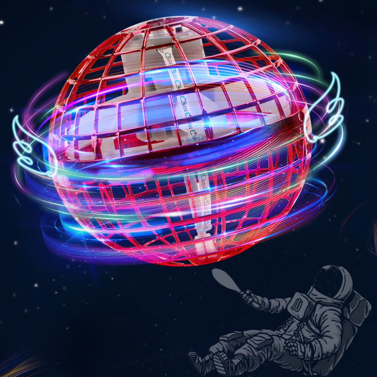 Galaxy Ball Flying Orb Ball: Cosmic Galactic Fidget Spinner Hover Boomerang Balls Toy - Magic Floating Infinity Moon Globe Spinner Mini Drone Orb Pro - Cool Hoverball Gift for Kids