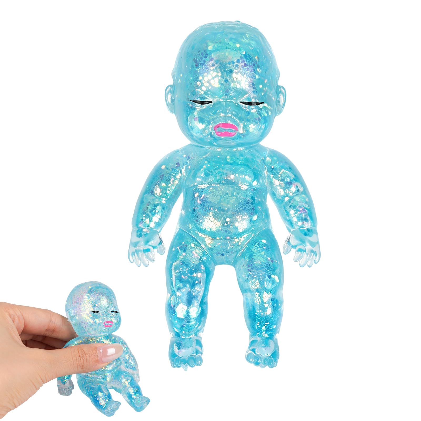 Doll Squishy Fidget Toys - Glitter Squishy Squeeze Toy, Slow Rising Malt Sugar Squishies for Desk Decor, Stress Relief Squishies Friget Toy for Adult Office Home
