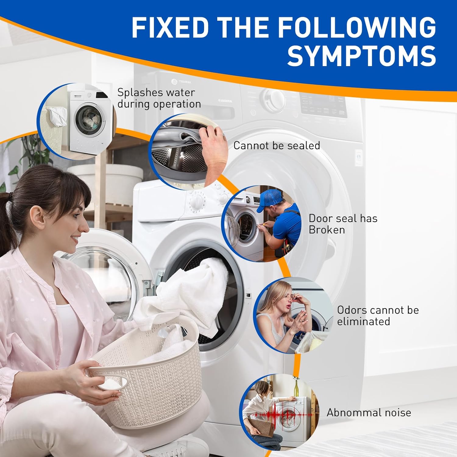 Upgraded WF45T6000AW/A5 Washer Door Seal for Samsung Front Loader Door Seal DC64-03788A X 006 AP6884238 Diaphragm WF45R6300AW WF45R6100AW WF45T6200AW WF45B6300AW WF45A6400 WF46BB670 WF50A860 - Image 5