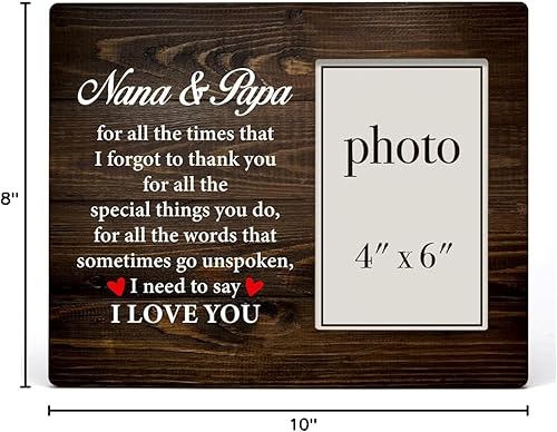 Miniatura 6 de Marco de fotos de madera rústico para abuelos de parte de nieto, nieta, abuela y papá, marco de fotos de madera rústico para abuelas y abuelos (para