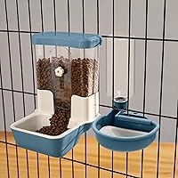 Vista 7 de Dispensador automático de agua para alimentos para mascotas, juego de botellas de agua para jaula de gravedad automática, estación de alimentación