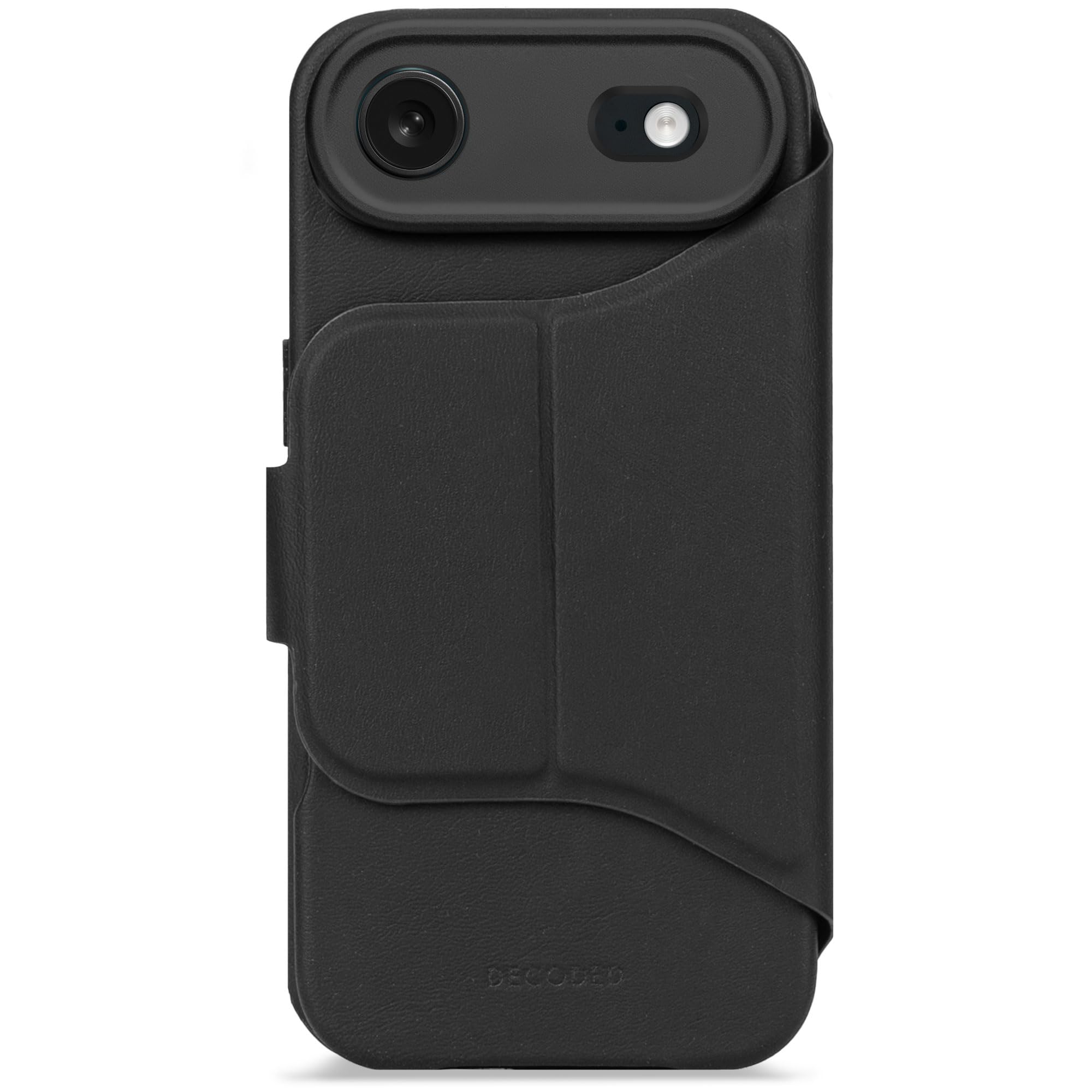 Decoded 2-in-1 Silikonhülle für iPhone 17 Air, Abnehmbare Wallet, Premium Soft-Touch, Antibakterielle Beschichtung, Kompatibel mit MagSafe, Fallschutz, Kratzfest, Metallknöpfe, Schwarz