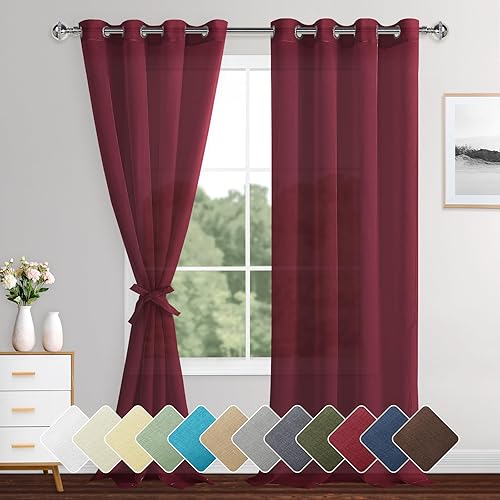 XWZO Cortinas traslúcidas de gasa extralargas filtrantes de luz de 108 pulgadas de largo, cortinas ligeras filtrantes de luz con ojales para