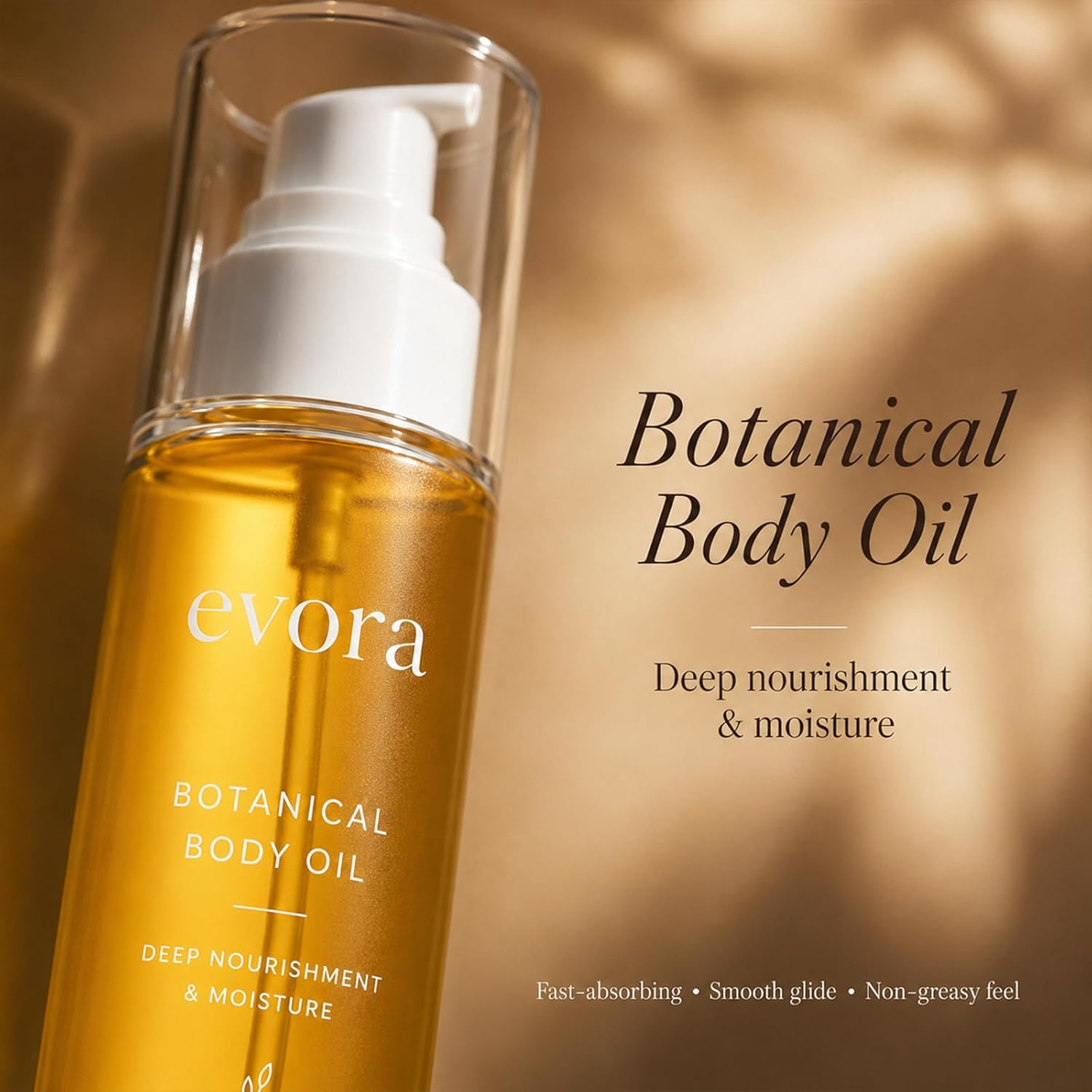 Evora Botanical Body Oil, with Wakame Algae, Brazil Nut Oil & Passionflower Seed Oil, for Rough, Dry, Clean Lightweight Non-Greasy Hydration, 4 Fl Oz