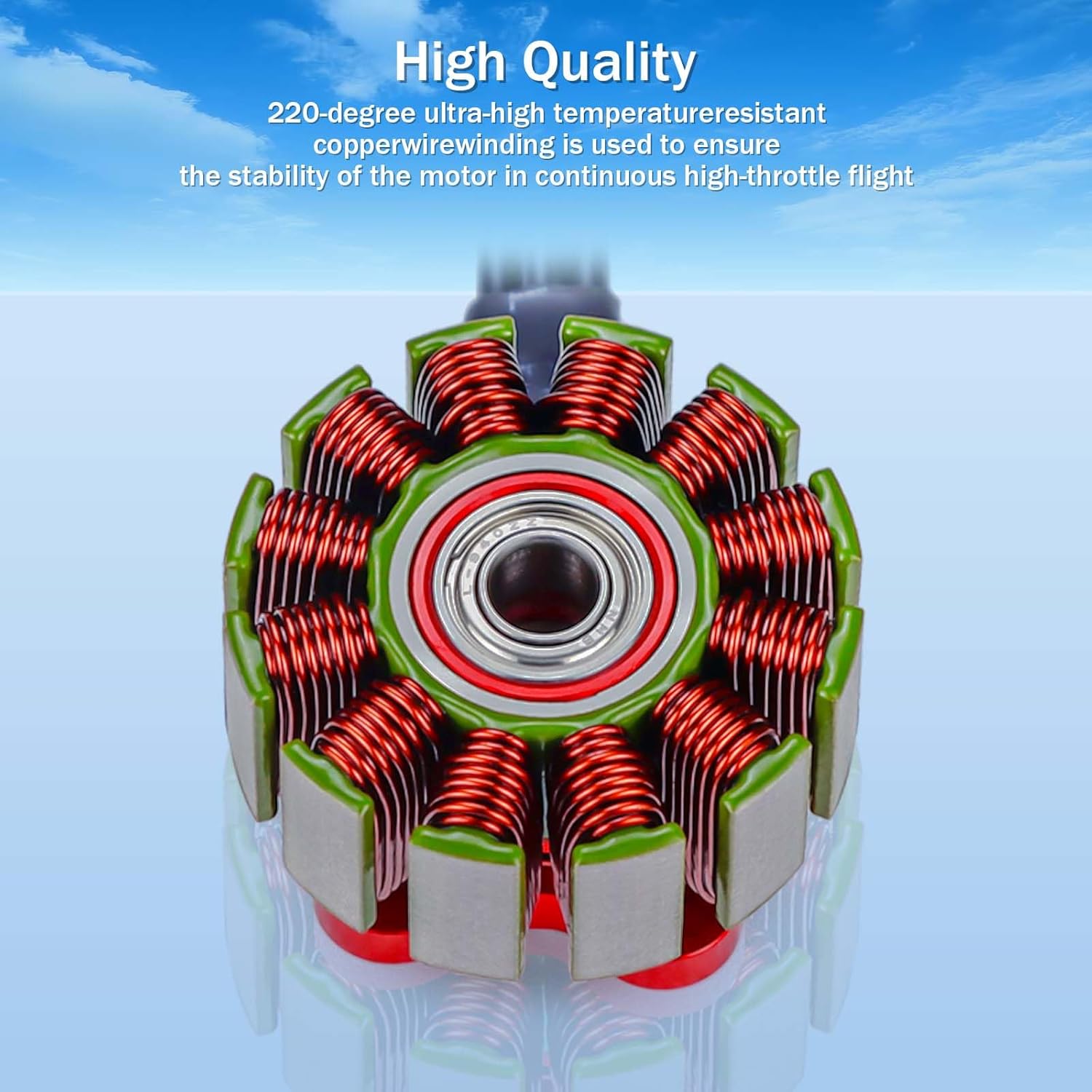 Surpass Hobby S2207 Outrunner Brushless Motor 1950KV Shaft 5mm Drone Motor for 5-6Inch RC Models FPV Quadcopter Multicopters Fixed Wing-4Pack