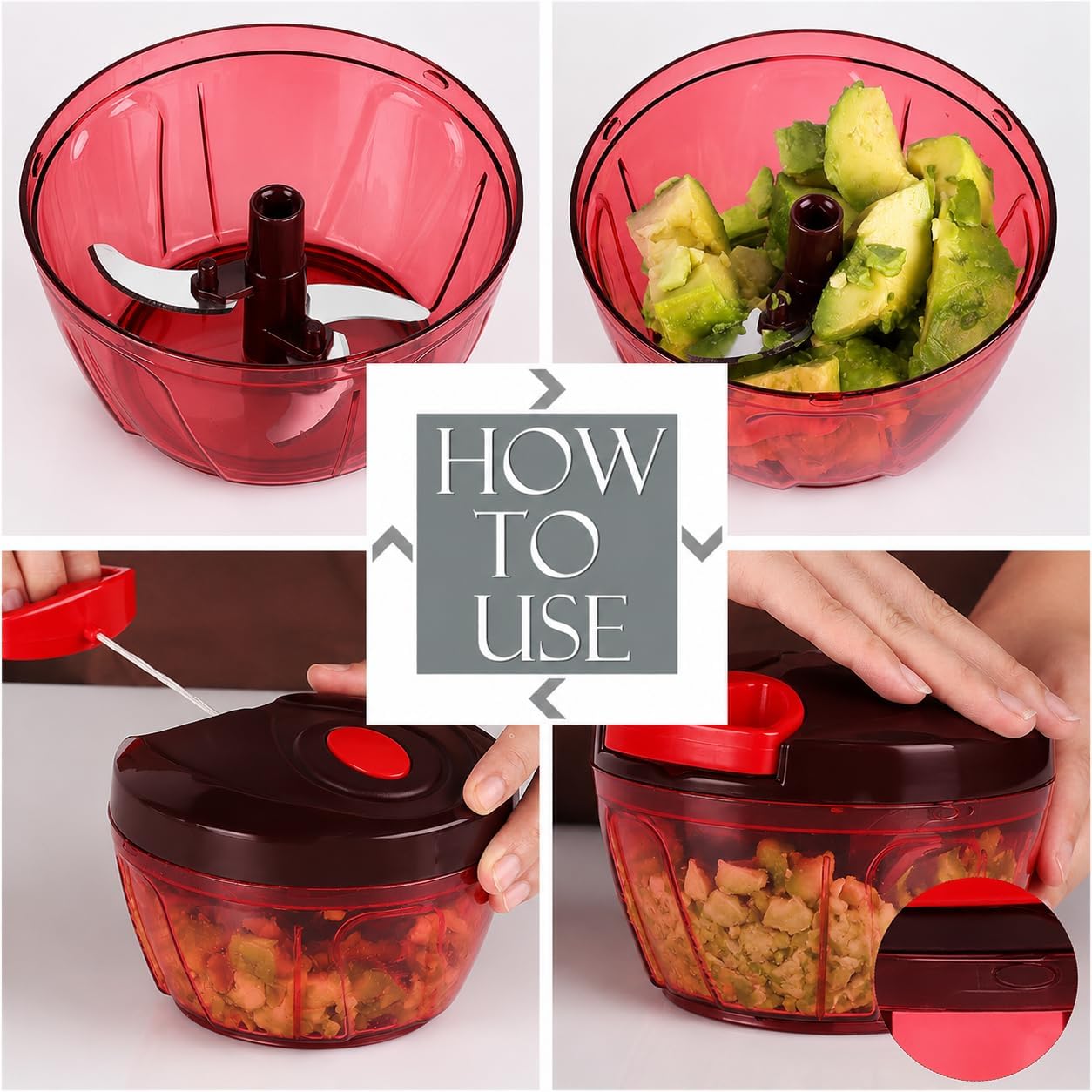Manual food chopper (Red)