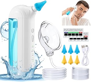 Ear Wax Removal, Ear Cleaning Kit, Electric Ear Irrigation Flushing System Machine, Water Powered Ear Cleaner with 4 Pressure Modes, Safe & Effective Ear Cleaning Tool for Ear Wax Buildup