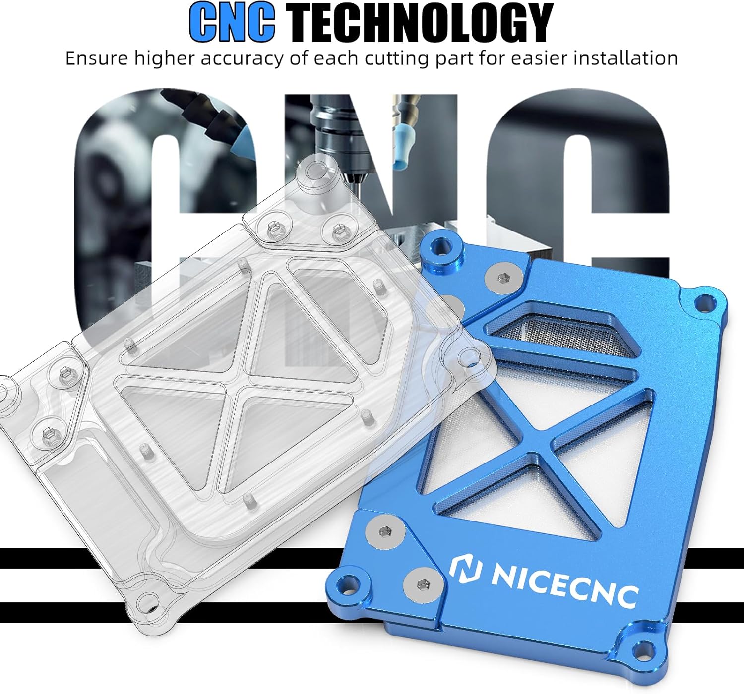 NICECNC Air Filter Box Cover Airbox Lid Cover Guard Compatible with Yamaha Tenere 700 XTZ700 2020-2024,Tenere 700 Rally Edition 2020-2024,Tenere 700 World Raid 2022-2023,Blue