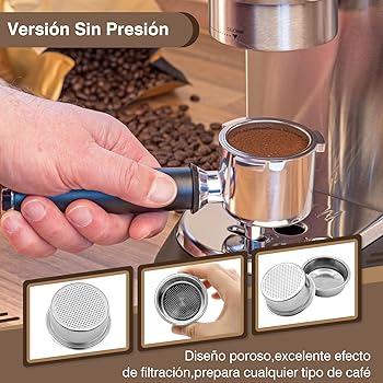 Scettar 2 Piezas 51mm 1 y 2 Tazas Filtro de Café de Acero Inoxidable sin Presión Filtros Cafetera Especial Espresso Cesta de Filtro de Café Compatibles con Cafeteras Cecotec Ufesa Breville3