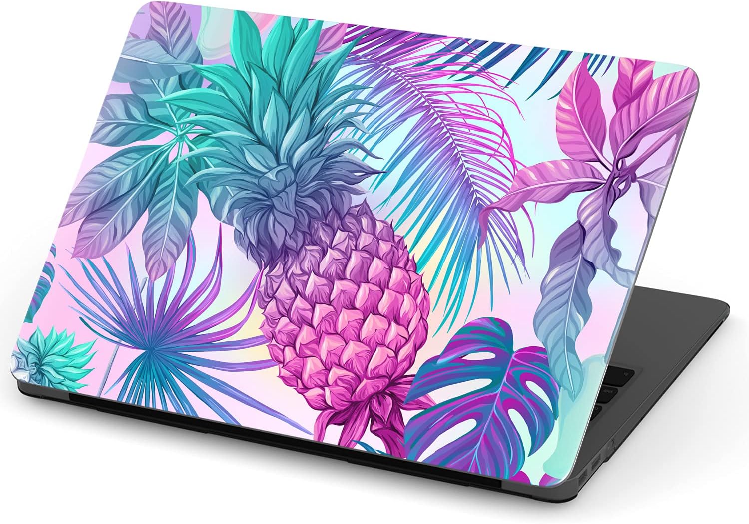 Mertak Hard Case Compatible with MacBook Pro 16 14 Air 15 13 inch M3 M2 M1 Mac 2024 2023 2022 2018 Pineapple Blue Pink Tropical Plastic Cover Laptop Leaves Fruit Print Colorful Clear Touch Bar