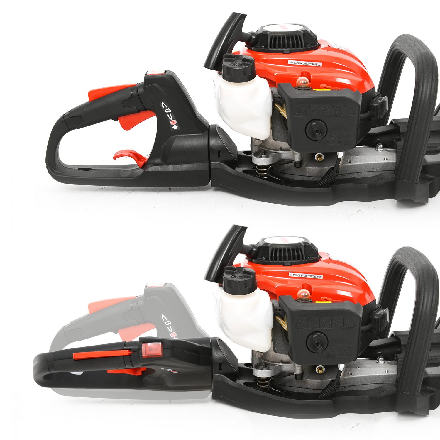 HECHT Benzin-Heckenschere 9275 1 PS 72 cm Schwertlänge | Motor-Strauch-Schere mit 28 mm Ø Schnittstärke für Hecken und Sträucher