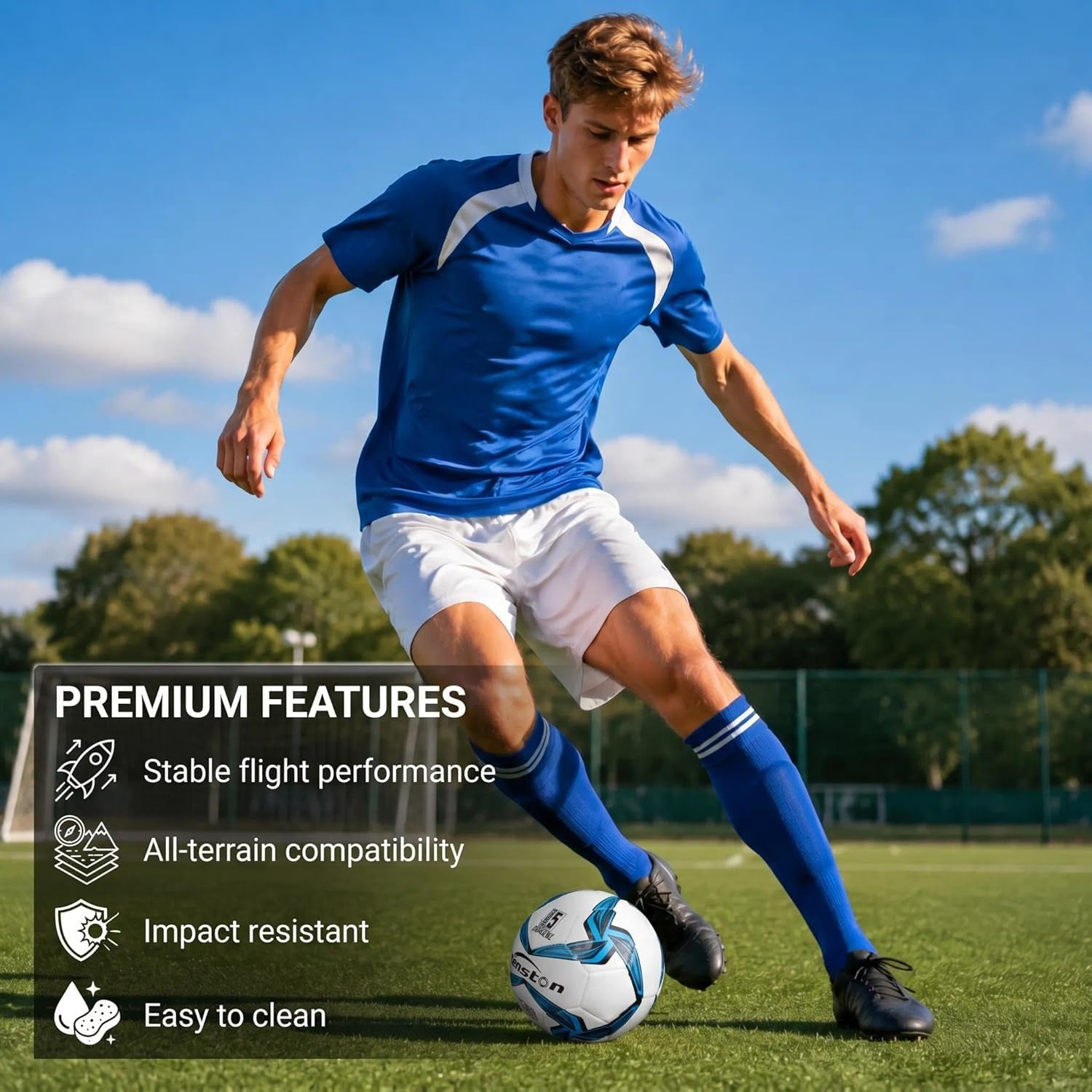 Senston Balón de fútbol Impermeable para Entrenamiento Deportivo, Pelota de Ocio para balones de fútbol, tamaño 4/ tamaño 5