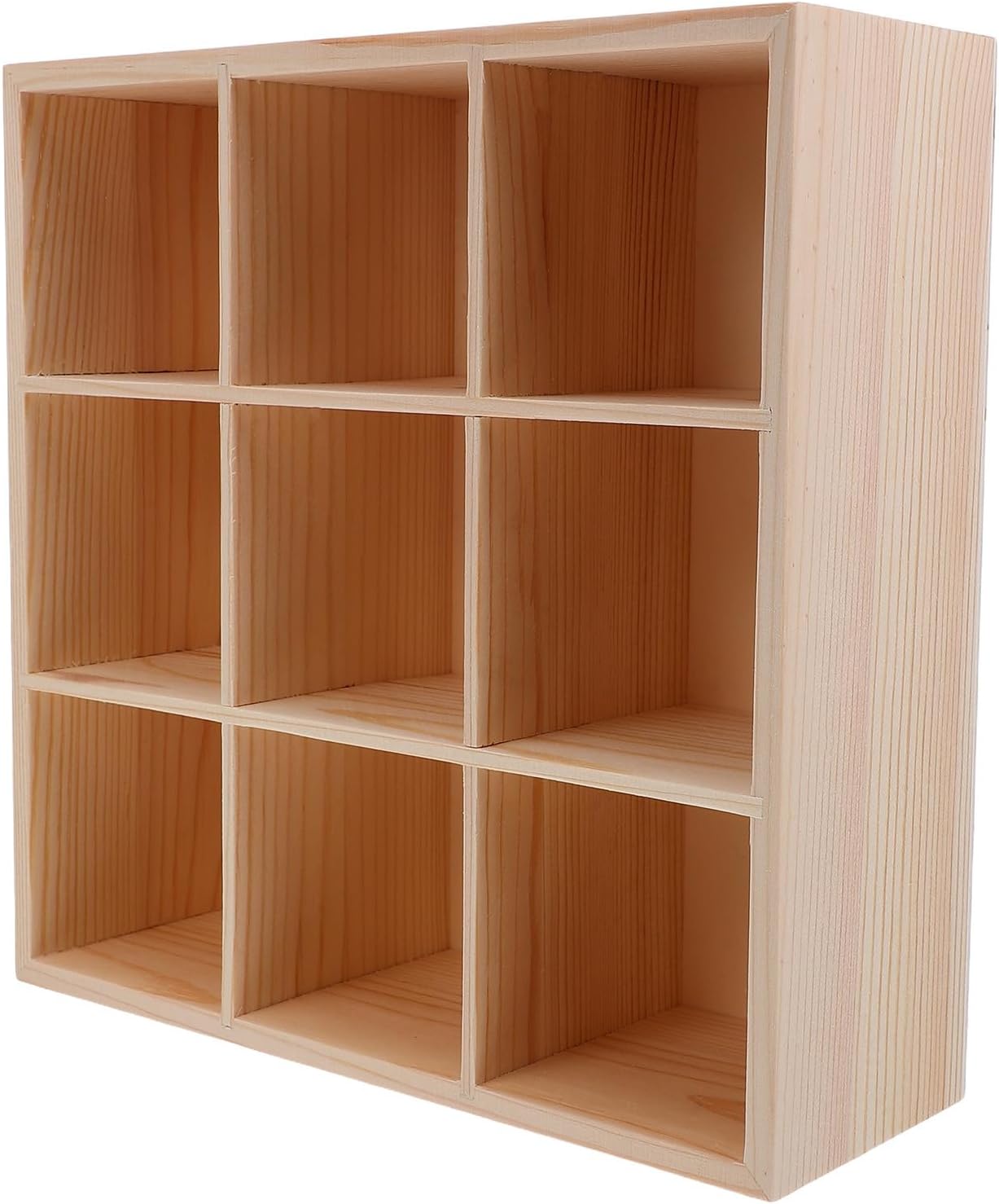 Outanaya Wooden Stackable Storage Box with 9 Compartments, Adjustable Drawer Dividers for Effortless Organization, Sturdy Wood Material, for Bedroom and Dressing Room Use