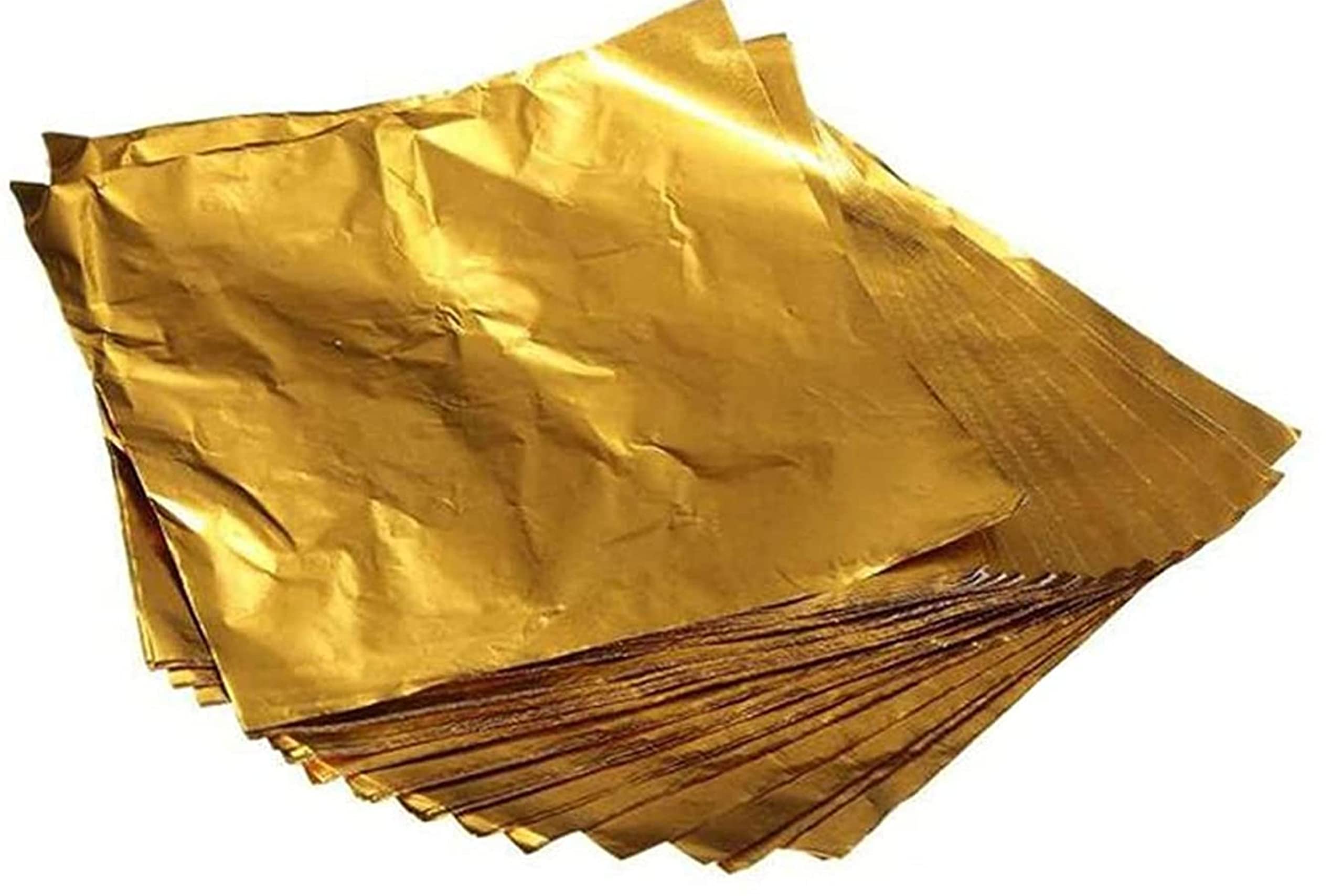 Bake House Chocolate Candy Wrappers Approx 300 Pieces Golden Colors Aluminium Foil Packaging for DIY Candy Packaging Decoration 8 X 8 Centimeter (Golden Foil)-image-3
