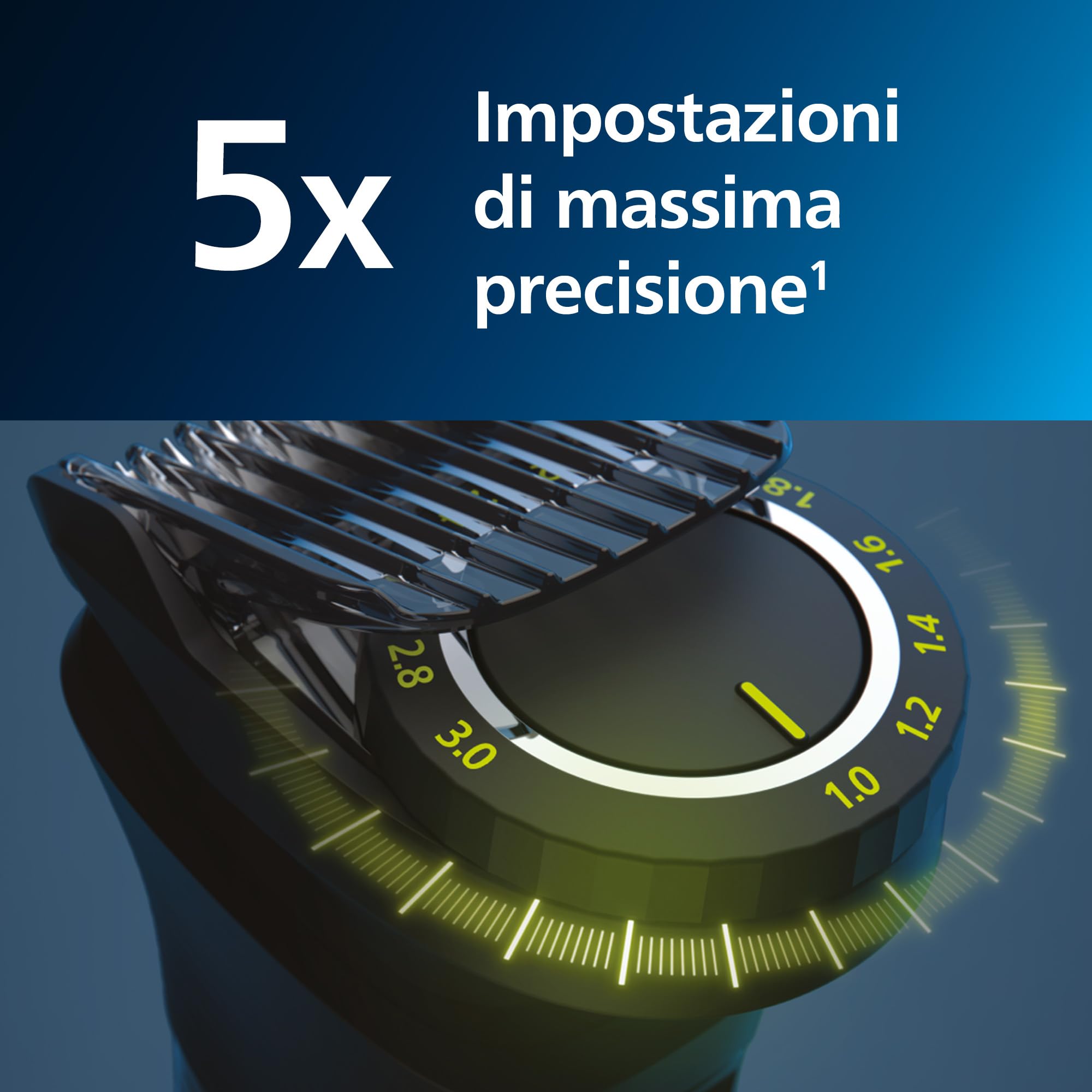 Rifinitore All-in-One Philips serie 7000, Multigroom 14 in 1 per viso, testa e corpo, 21 impostazioni di lunghezza (0,5-16 mm). Un unico strumento, massima precisione (modello MG7930/15)