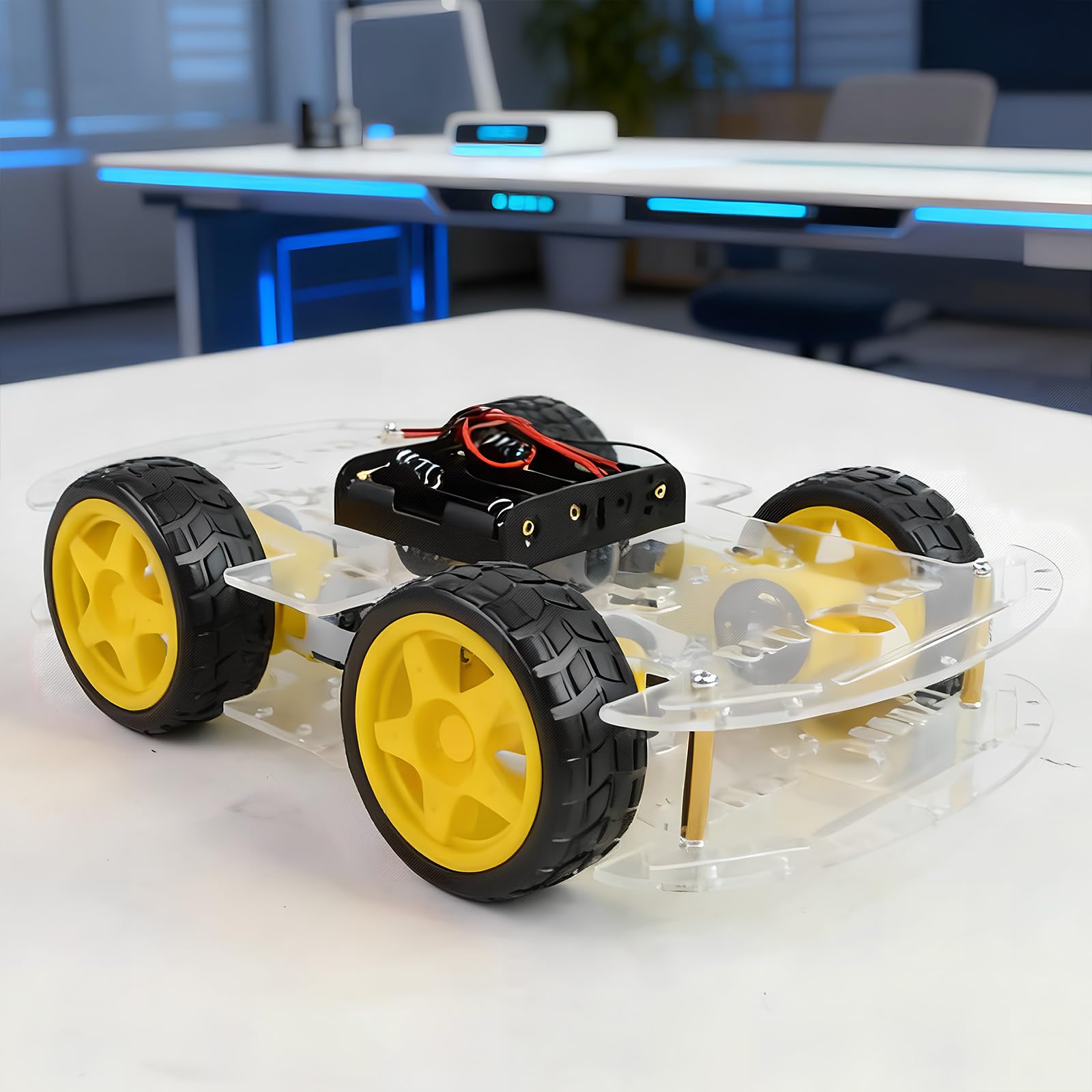 Kit de châssis robot 4WD avec moteur TT, châssis acrylique, 4 roues pour Arduino