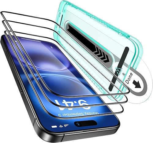 Miniatura 10 de ESR Paquete de 3 protectores de pantalla de privacidad para iPhone 15 Pro Max, protector de pantalla de privacidad de vidrio templado antiespía con