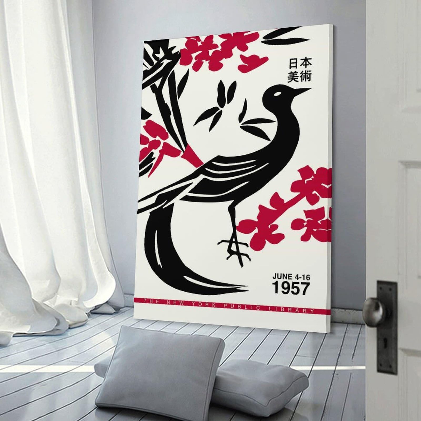 Junmoney Decorative Canvas Print 1957 Japan Exhibition Art, 24x36inch(60x90cm), for Entrance Walls, Hall Decor Or Foyers, A Stylish Accent for Home Entrances