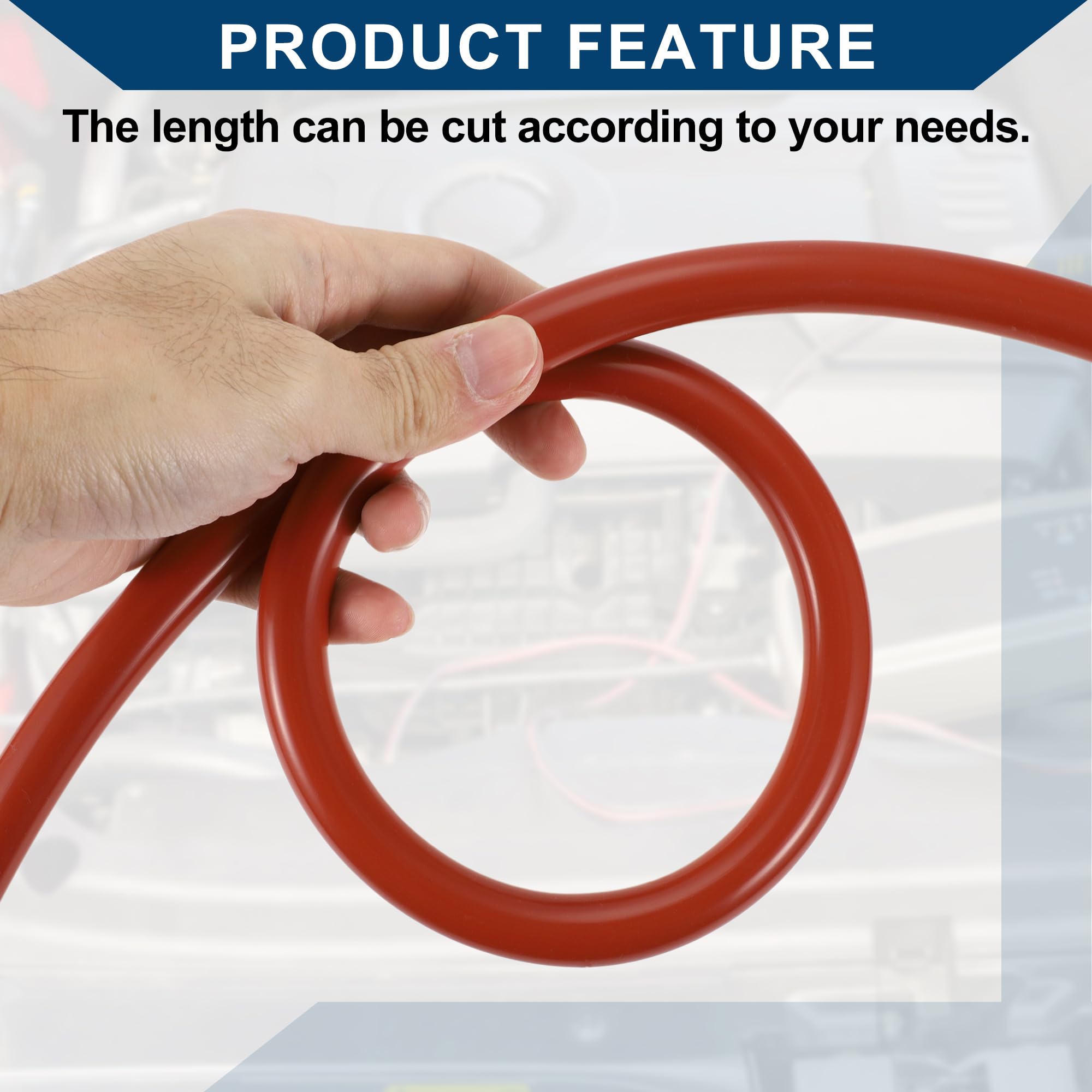 Tubo in Silicone per Aspirazione Tubo per Linea di Aspirazione Automobilistica ad Alta Temperatura 10Ft 3/8" 10mm ID 2.5mm Spessore 1 Pz Rosso