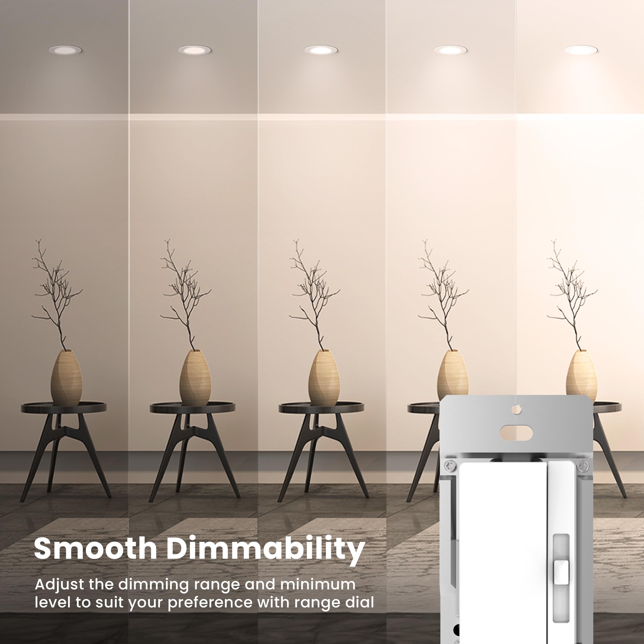 Feit Electric 2 interruttori dimmer per lampadine a LED dimmerabili, interruttore a levetta singolo o 3 vie, piastra a muro e montaggio dadi metallici, DIM/Paddle/2