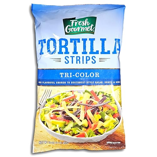 Miniatura 7 de Tribeca Curations Paquete económico de tiras de tortilla tricolor para ensalada  Bolsa de 16 onzas  Paquete de 3