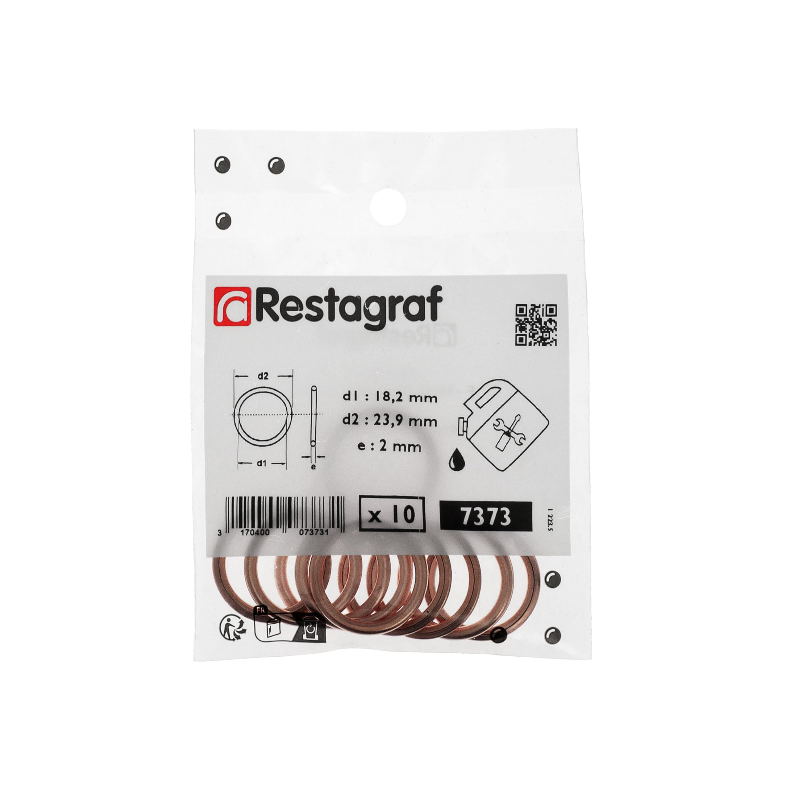 Joint De Vidange Acier - Diam. 20x26x2.1 Mm - Lot De 2 - Pour Ford, Mazda, Subaru... - Réf. 227456
