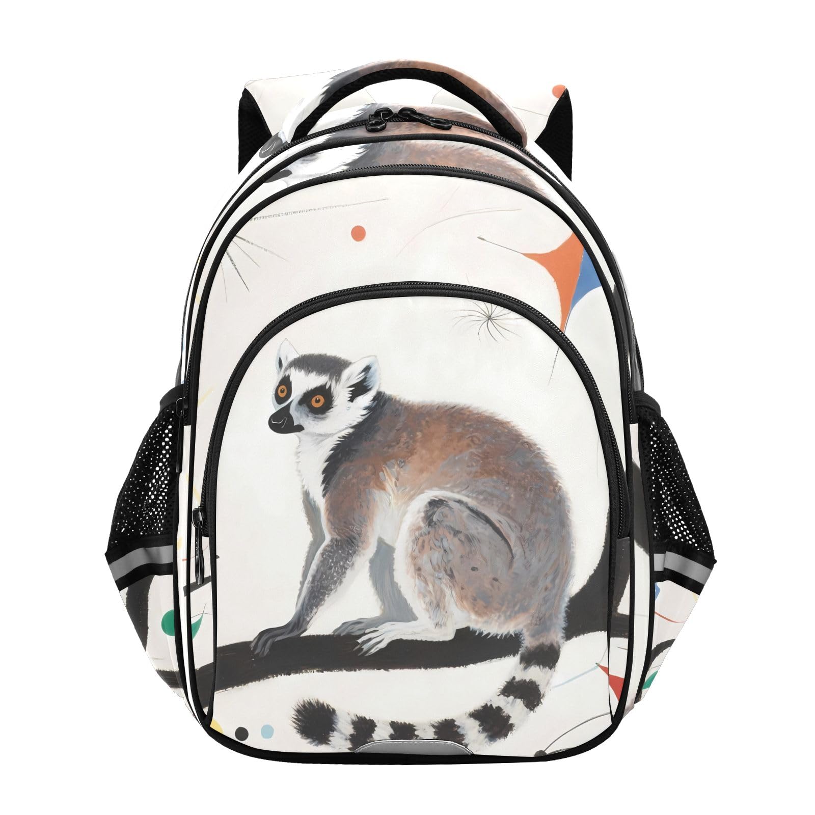 Nexawaveo Boys Art Lemur Kids School Backpack Kindergarten Girls Bookbag Preschool Child Travel Bag, M