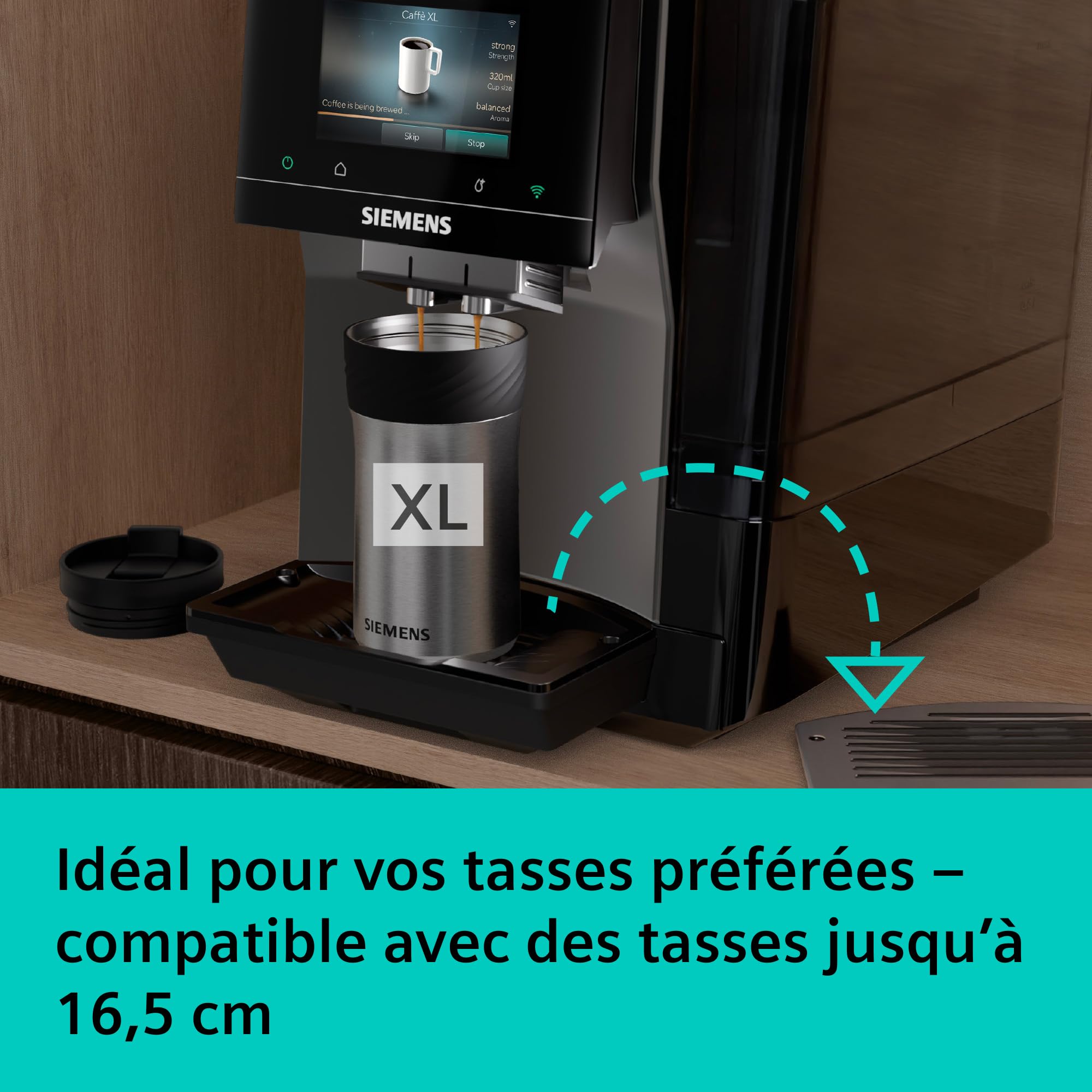 SIEMENS Machine à café entièrement automatique, EQ700 iAroma, écran tactile, Cold Brew et Slow Brew, application Home Appliances, morning haze, TP725E01