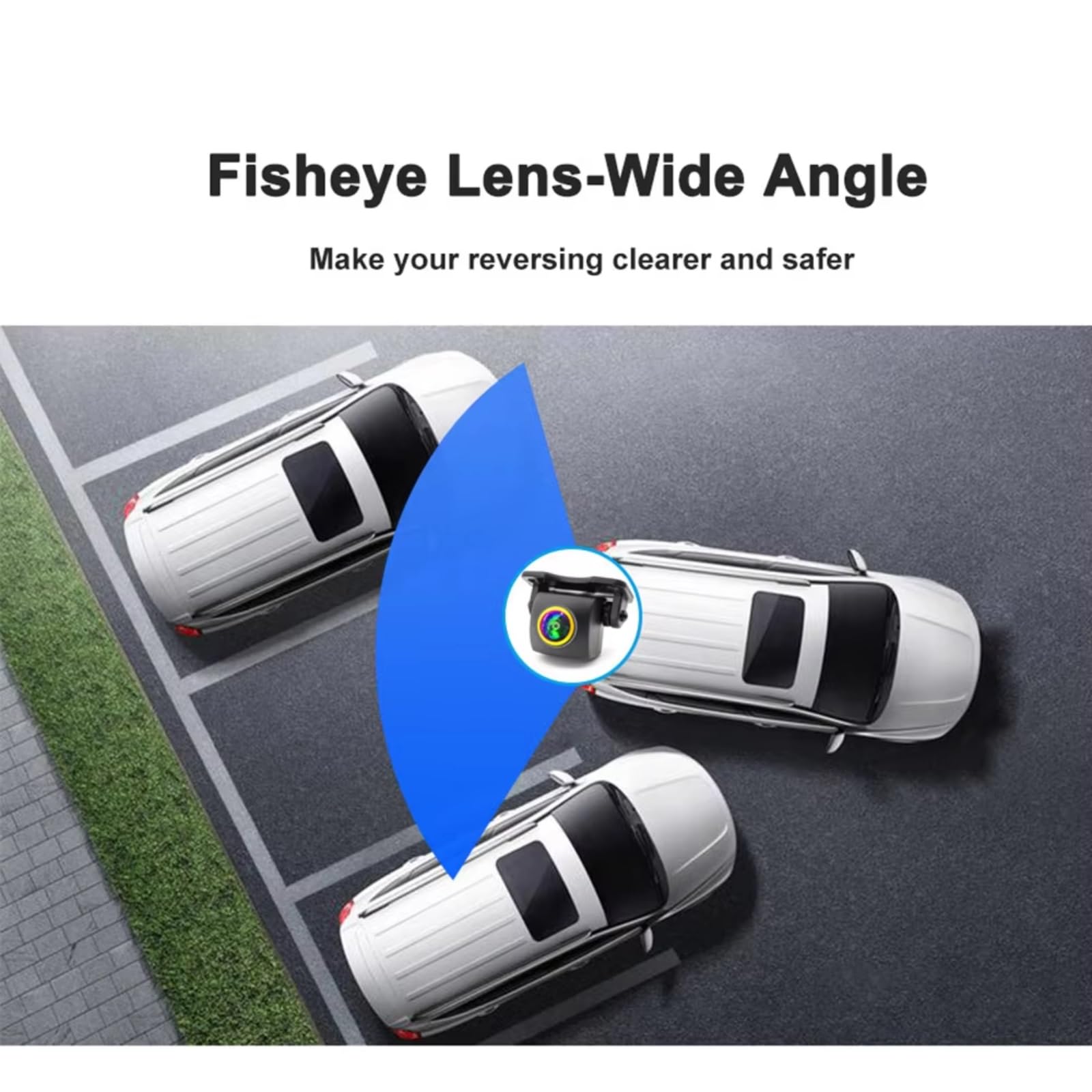 Cámara Visión Trasera Universal HD 720/1080P AHD 180° Navegador Coche Imagen Marcha Atrás Lente Ojo Pez Impermeable Nocturna Cámara Visión Trasera