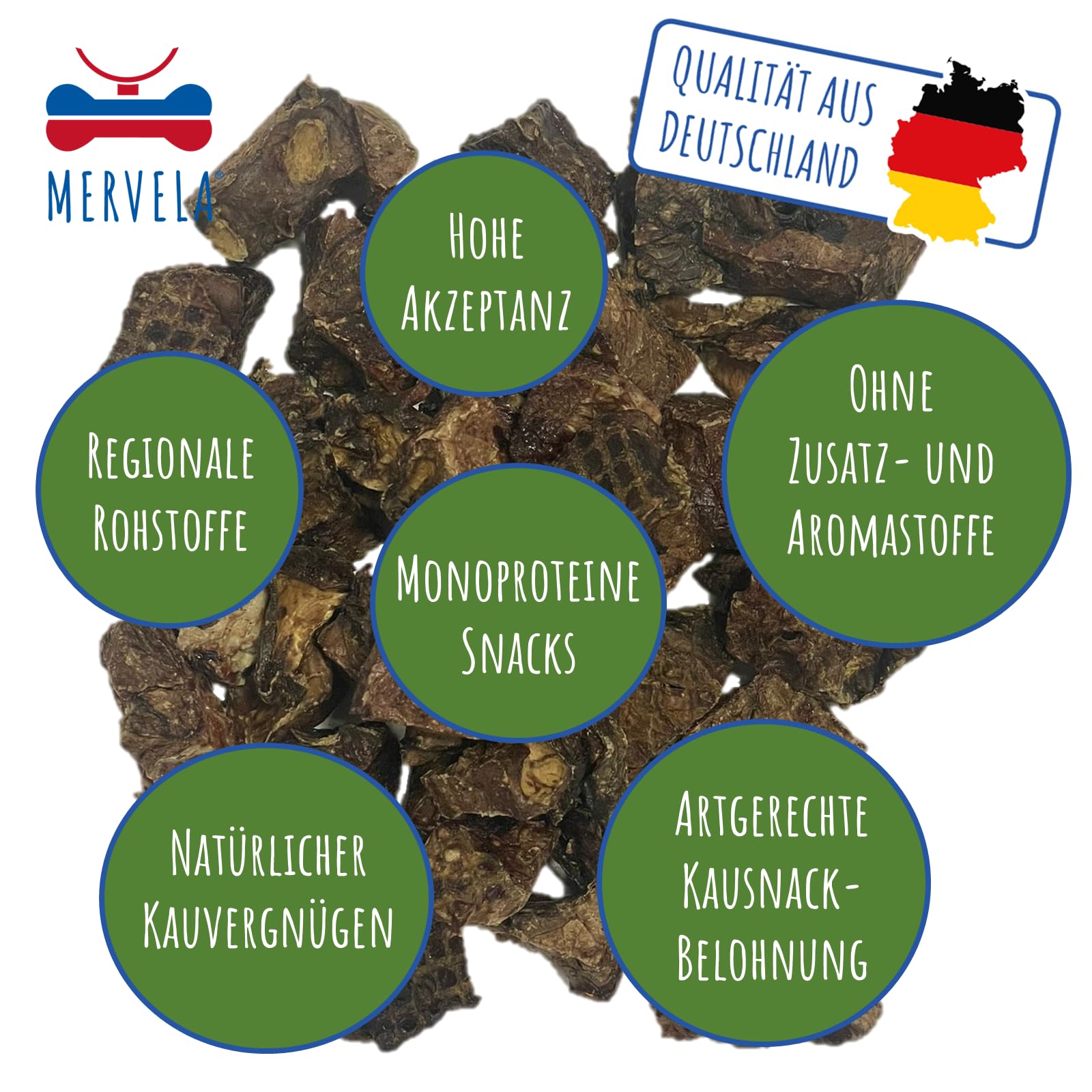 Pferdelunge für Hunde - Luftgetrocknete Trainingssnacks - 1 kg
