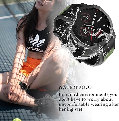 Miniatura 7 de OVERSTEP Correa deportiva de silicona compatible con Fenix 5X Band de 0.06 pulgadas (1.024 in), correa deportiva de repuesto para Garmin Fenix 5X