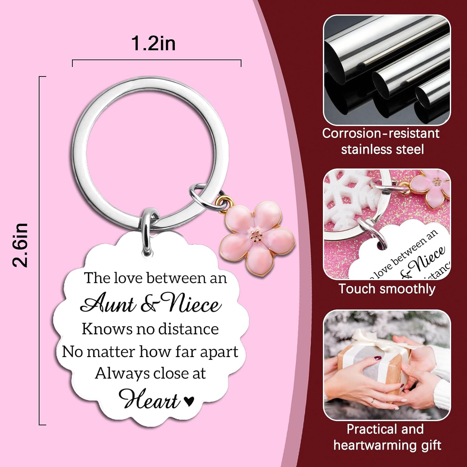 Niece Gifts From Auntie Gift Ideas Best Aunt Ever Gifts Aunt Birthday Gift for Aunts From Niece Keychain Aunts Christmas Mother's Day Presents - Image 6