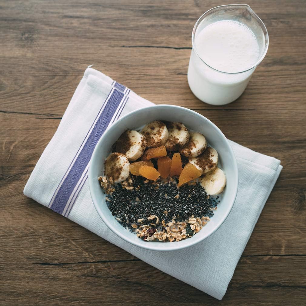 Kitchen Dish Towels 100% Cotton White Flour Sack Tea Cloth with Blue Herringbone Stripe, Pack of 12 Perfect Classic Dish Towel 15” x 25” Dishcloths for Bars Kitchens Counters etc. - Image 5