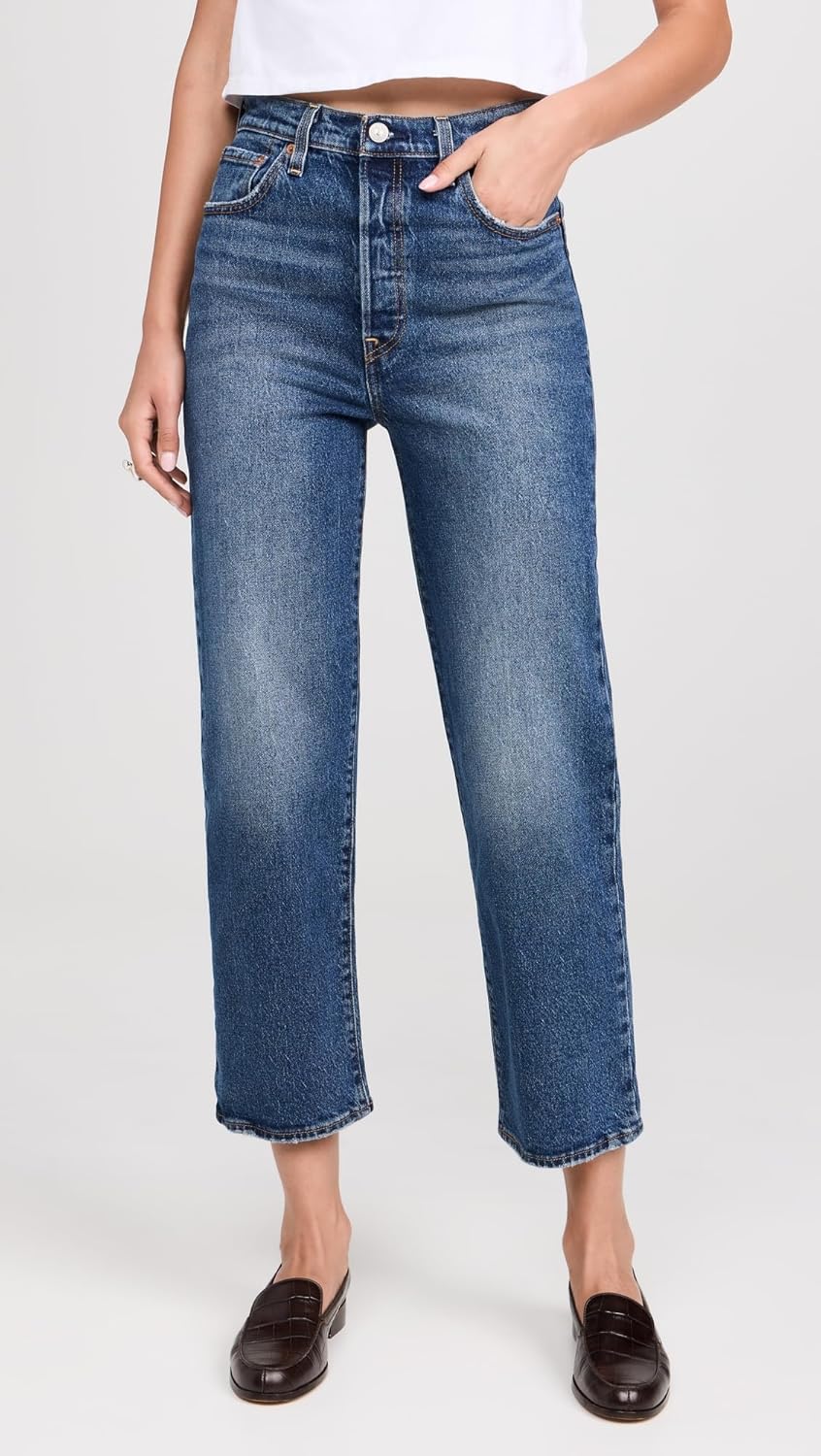 Levi’s Womens Premium Ribcage Straight Ankle Jeans