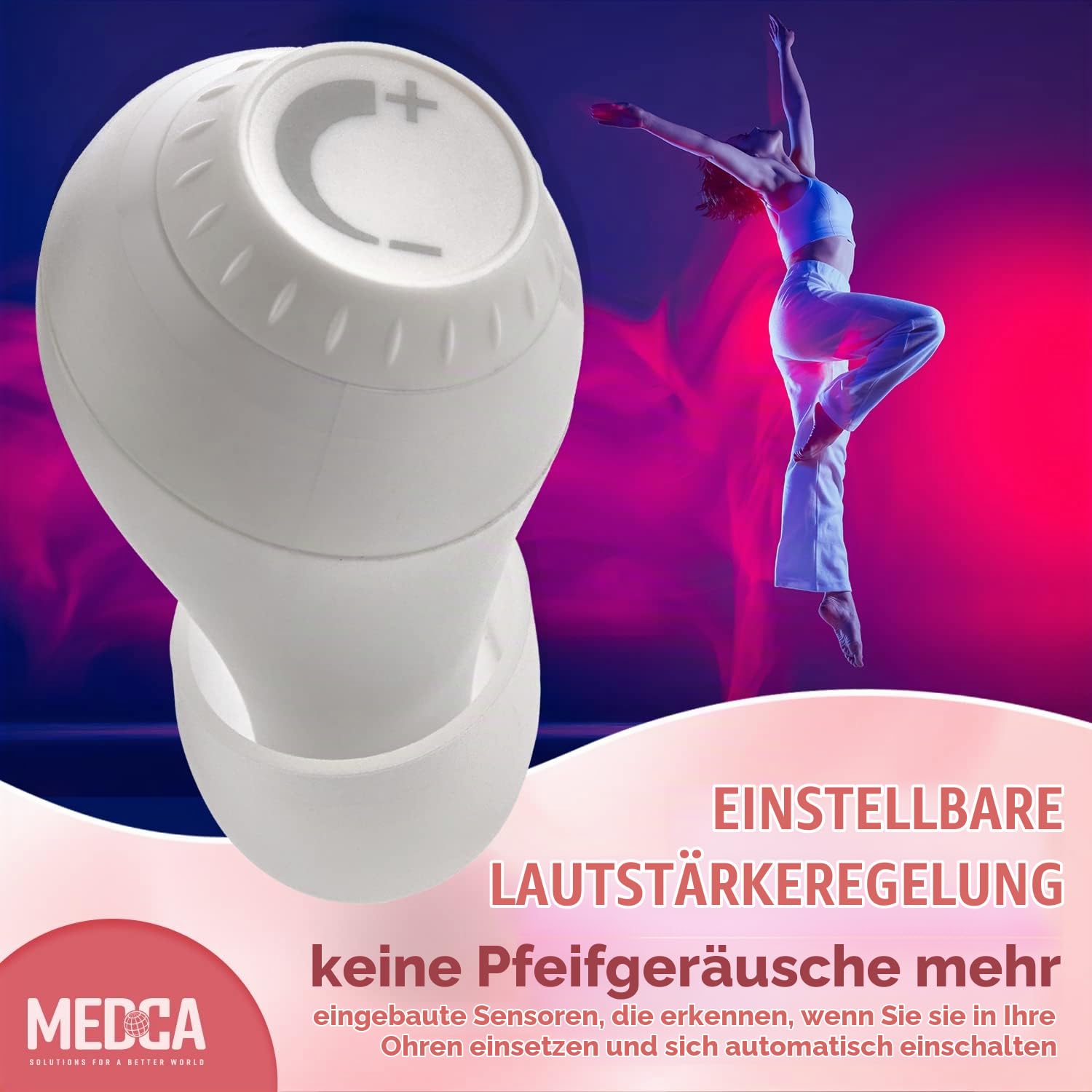 Mini Digital – ITE wiederaufladbar – leichtes Gerät mit Geräuschunterdrückung, In-Ear-Erkennung und Lautstärkeregler für Erwachsene und Senioren, Weiß