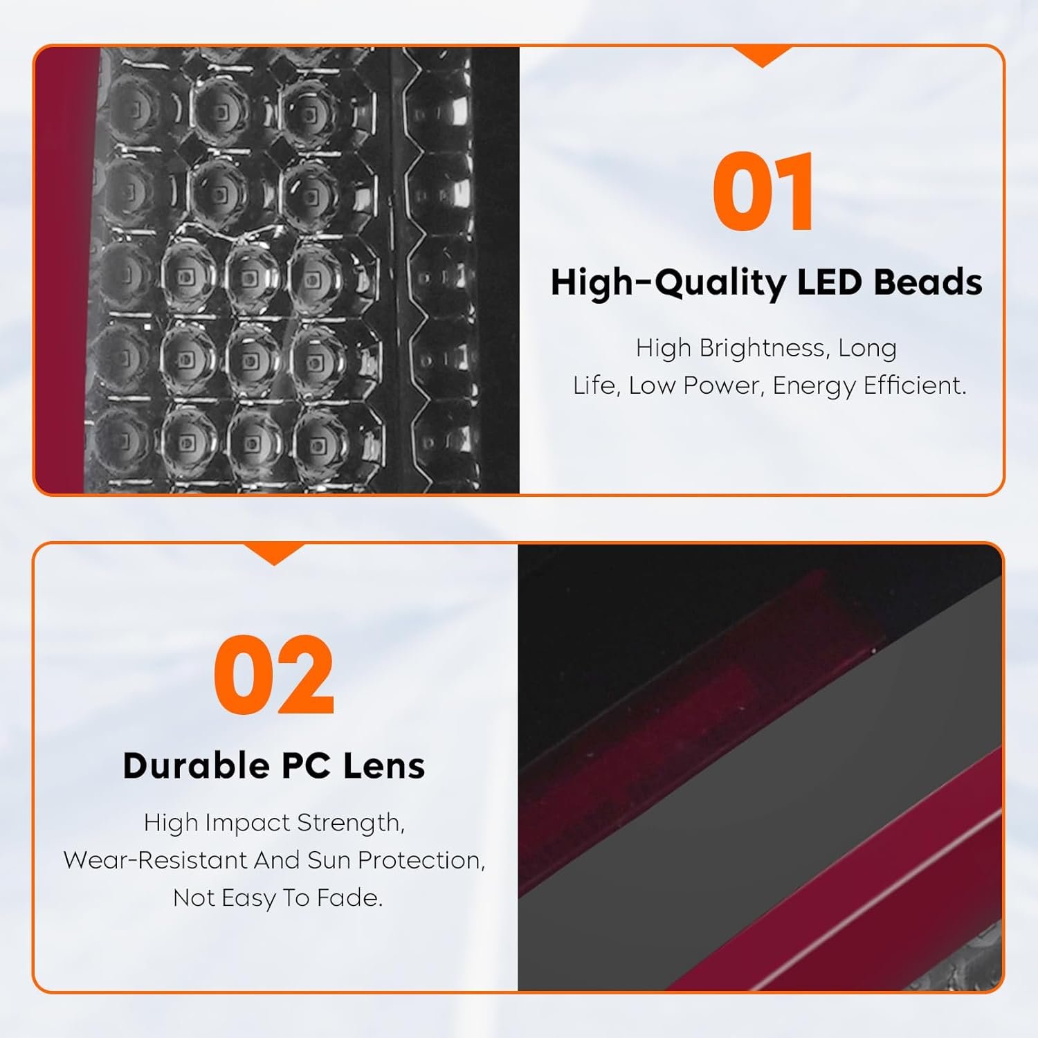 Tresound LED Tail Light for Chevy Avalanche 2007 2008 2009 2010 2011 2012 2013, Rear Taillight Assembly, GM2800222 GM2801222, Chrome Housing Smoked Lens