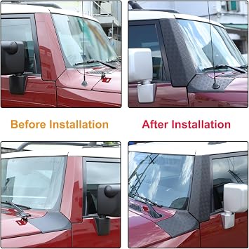 Car Cowl Body Armor Outer Cowl Cover Side Corner Guards Fit Toyot@a FJ Cruiser 2007-2021 Front A-Pillar Side Armored Corner Shield Guards Cowl A-Pillar Side Wrap Angle Guard Cover Trim ABS Accessories