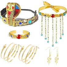 Pack of 7 Ancient Egyptian Costume Accessories Egyptian Headpiece Ancient Egypt Dress Up for Women Halloween Carnival Party