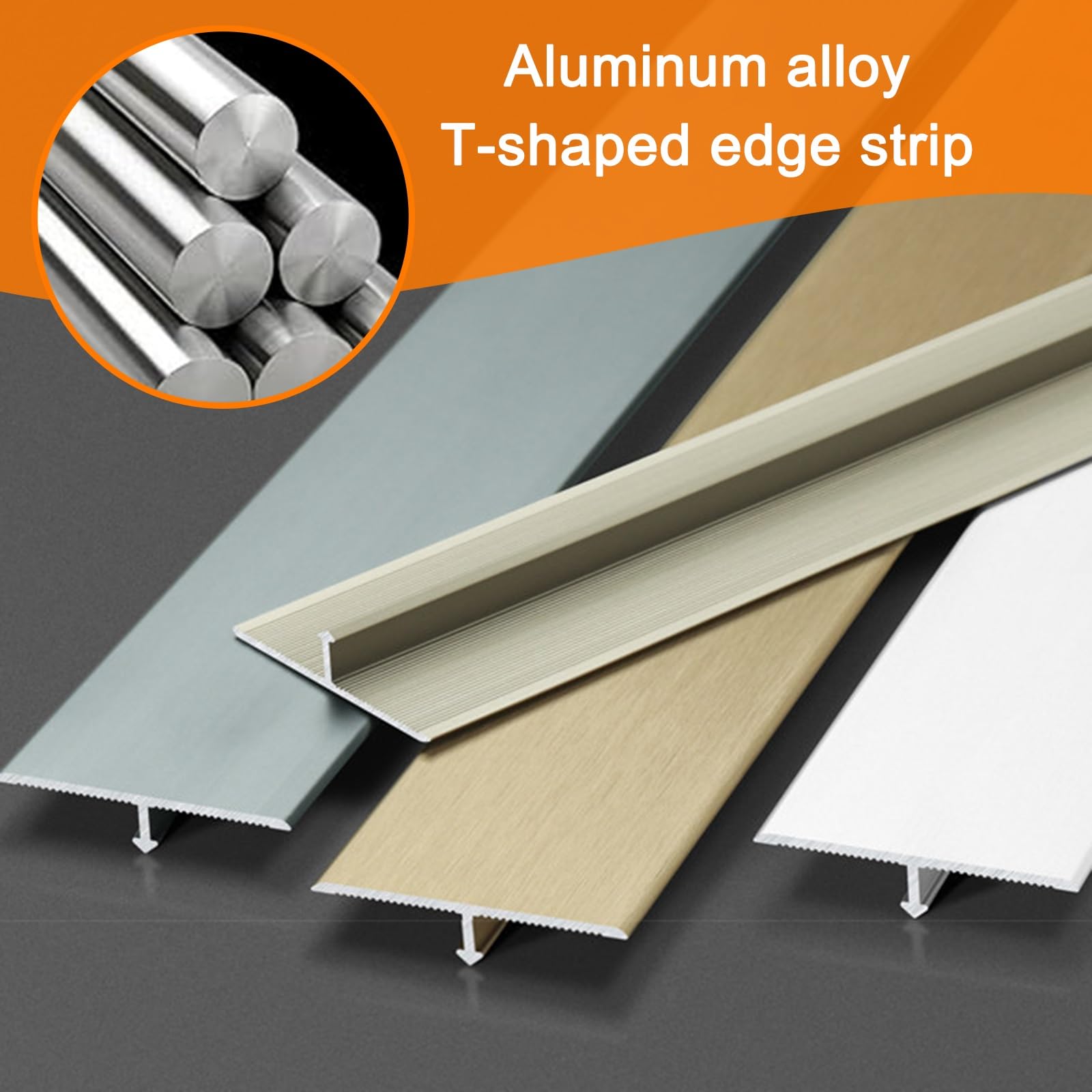 Striscia Di Transizione Per Pavimento In Profilo T In Alluminio 3 Pezzi – Separatore Di Porte & Rivestimento Per Bordo Di Rampa Per Tappeto, Laminato, Piastrelle(Natural,4 * 90cm)